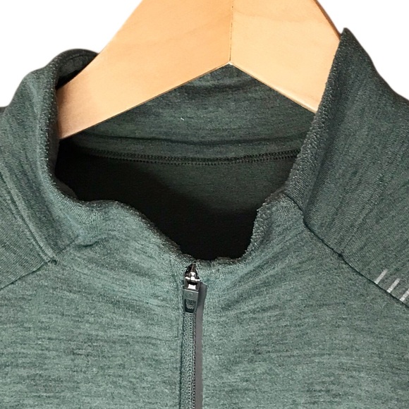 Lululemon Surge Warm 1/2 Zip Green Heather Training Workout Running Men's Large - Picture 4 of 11